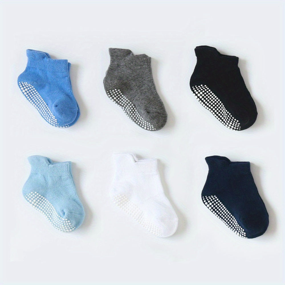 6pairs Baby's Cotton Non-slip Floor Socks for Toddler Boys Girls