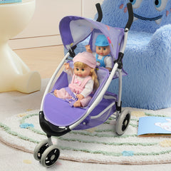 ANIVIA Twin Doll Stroller Pink & Purple