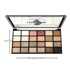 24-Color Eyeshadow Palette Brown Matte Pearly Finish