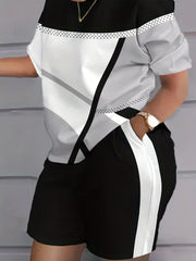 Casual 2-Piece Set: T-shirt & Workout Shorts for Women