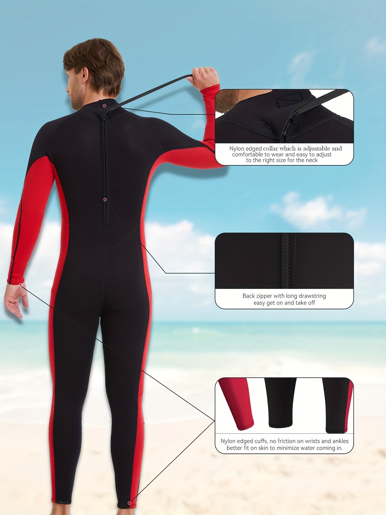 Men's 3mm Neoprene Diving Suit Anti Jellyfish Cold Proof Wetsuit