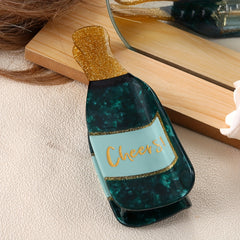 Women's Champagne Bottle Hair Claw Acetate Ponytail Holder