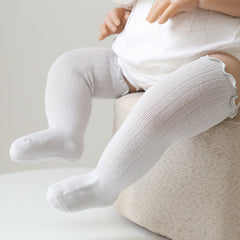 Newborn Baby Winter Knee High Socks Solid Cotton Warm Socks