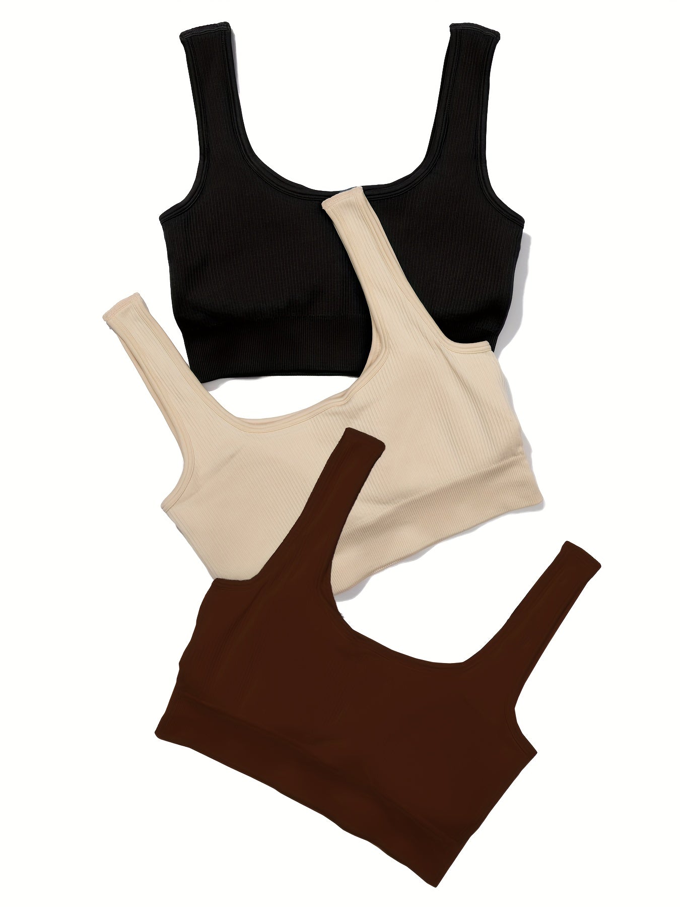 Seamless Sports Bra 3-Pack for Women Comfortable Supportive Fitness Crop Top