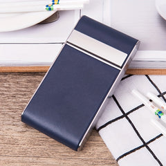 Women's Stainless Steel Cigarette Case with Leather Cover