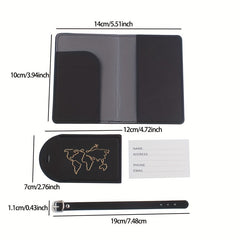 Map Pattern Passport Holder & Luggage Tag Set