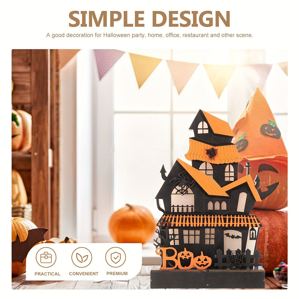 Halloween Haunted House Lights Wooden Table Decor Operated Lighting
