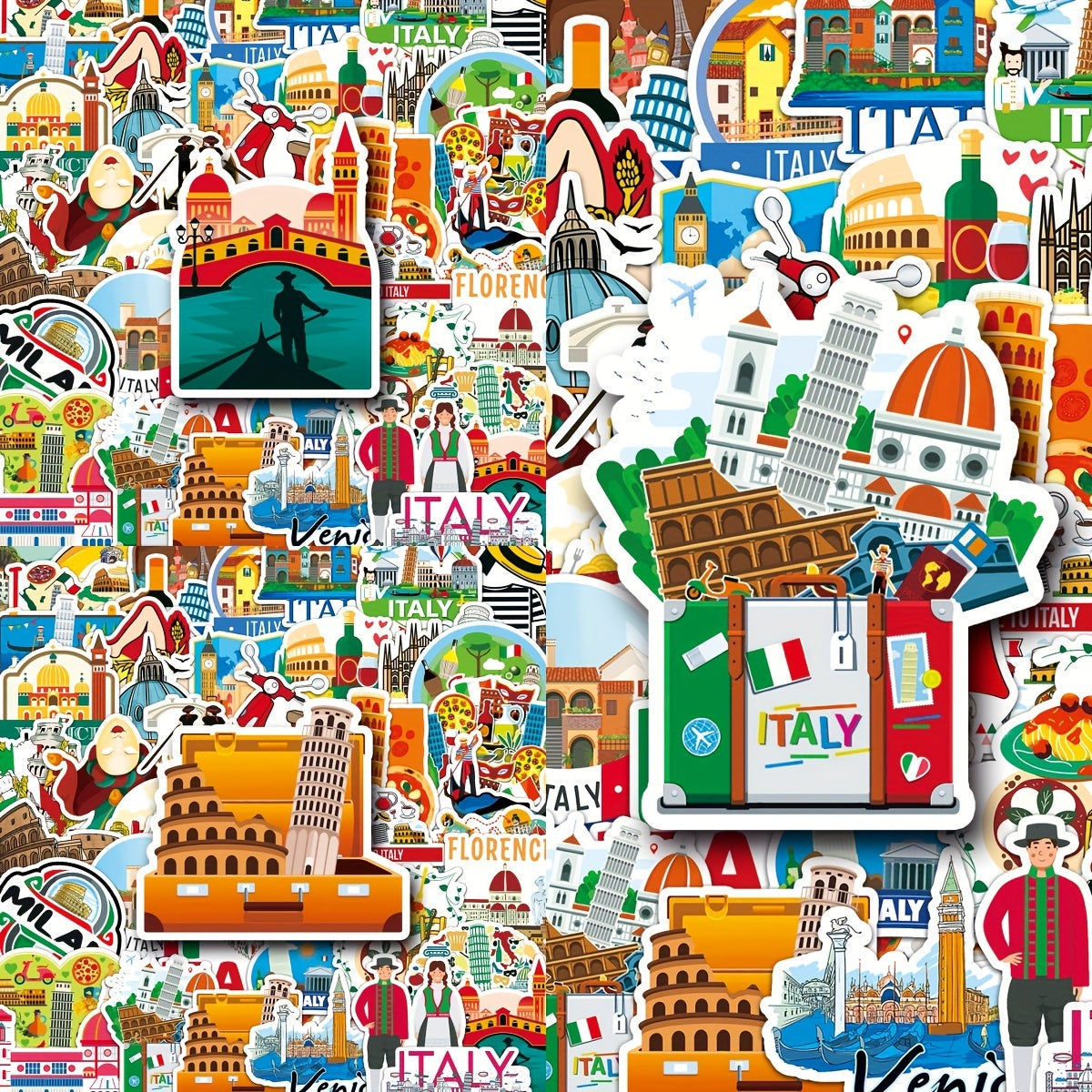 50pcs Italian Graffiti Stickers for Laptop Helmet Water Cup DIY D