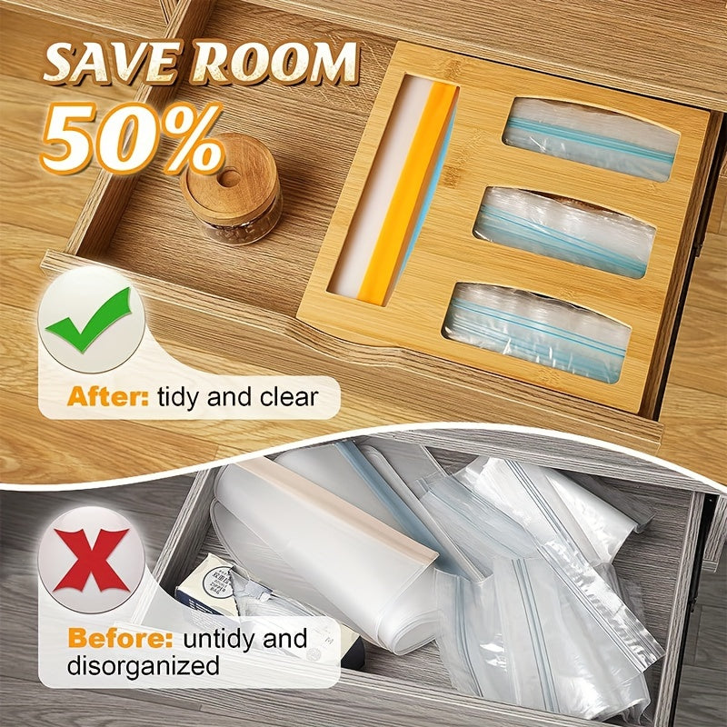 Bamboo Storage Bag Box Fresh Keeping Ziplock Organizer