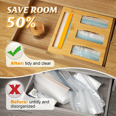 Bamboo Storage Bag Box Fresh Keeping Ziplock Organizer
