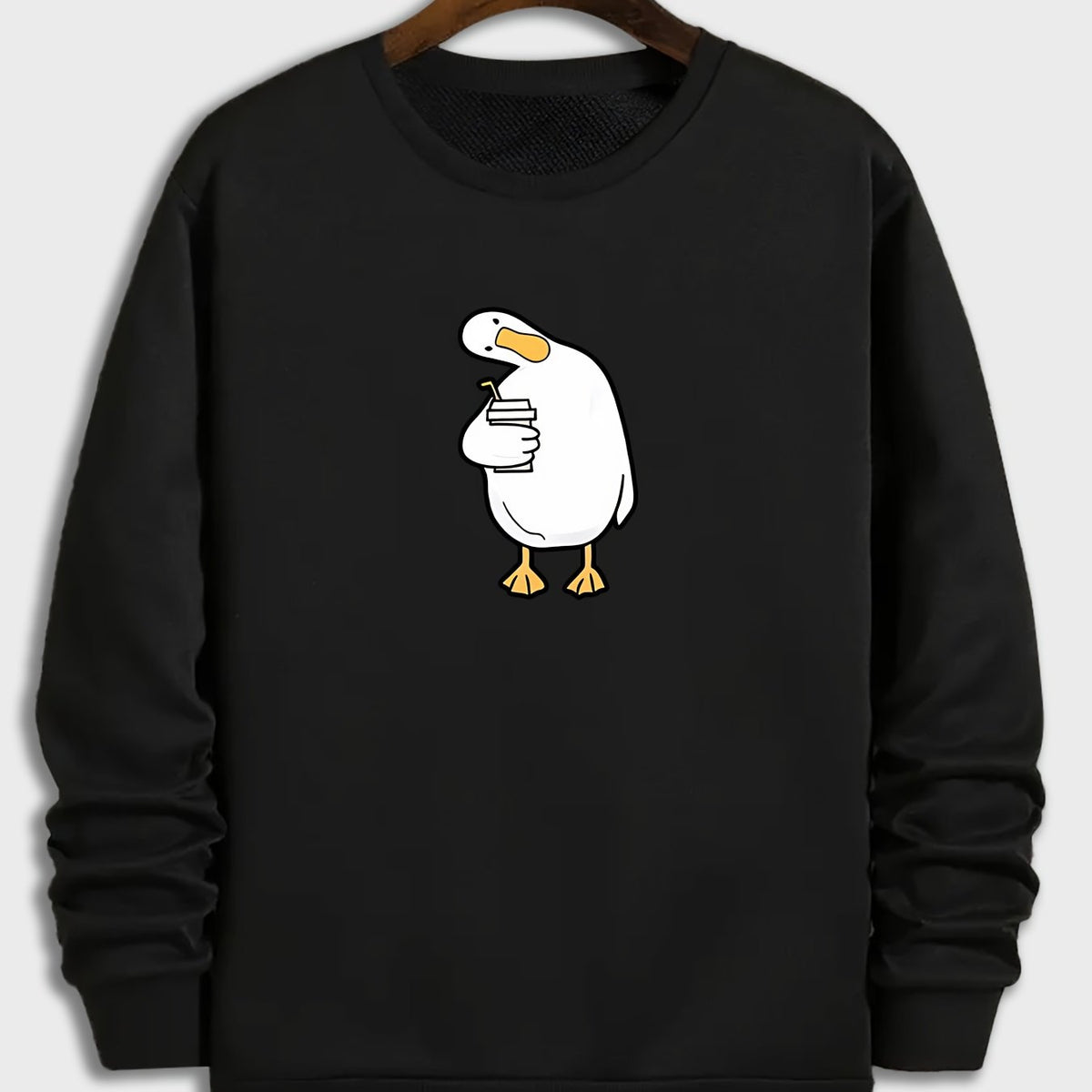 Duck Print Men's Comfy Sweatshirt Long Sleeve Top