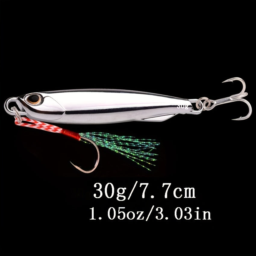 Electroplated Spoon Metal Jigs Fishing Lures with Hooks - 6 Weights 7g to 40g