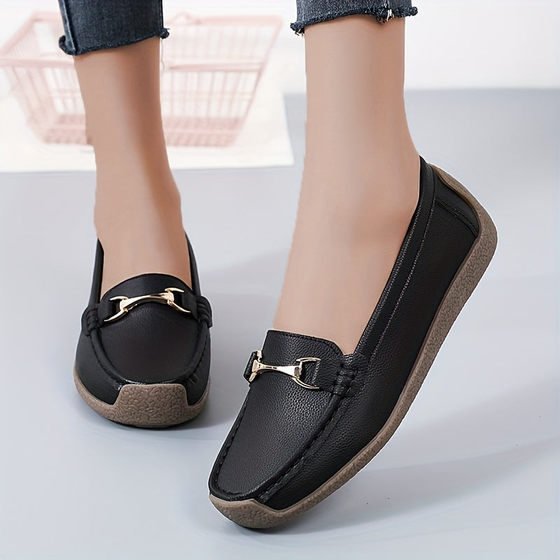 Metal Decor Loafers Slip On Outdoor Shoes Lightweight