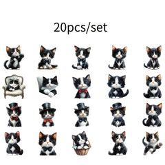 20pcs Mug Decoration Stickers Flower Cat Theme for Mugs Coffee Cups DIY