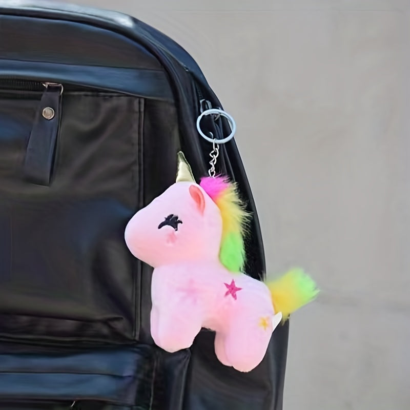 Rainbow Unicorn Doll Plush Toy Key Chain Ornament