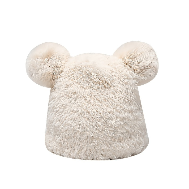Bear Knitted Hat Women's Warm Hat Woolen Hat Embroidery Hip hop Cap
