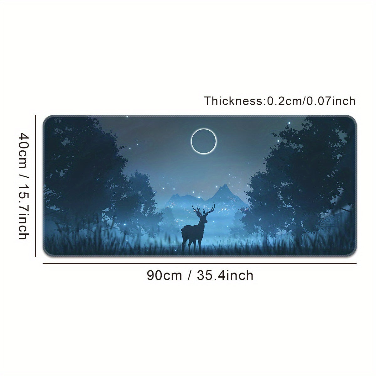 Deer & Forest Large Gaming Mouse Pad Overized Extended Thickened Mat