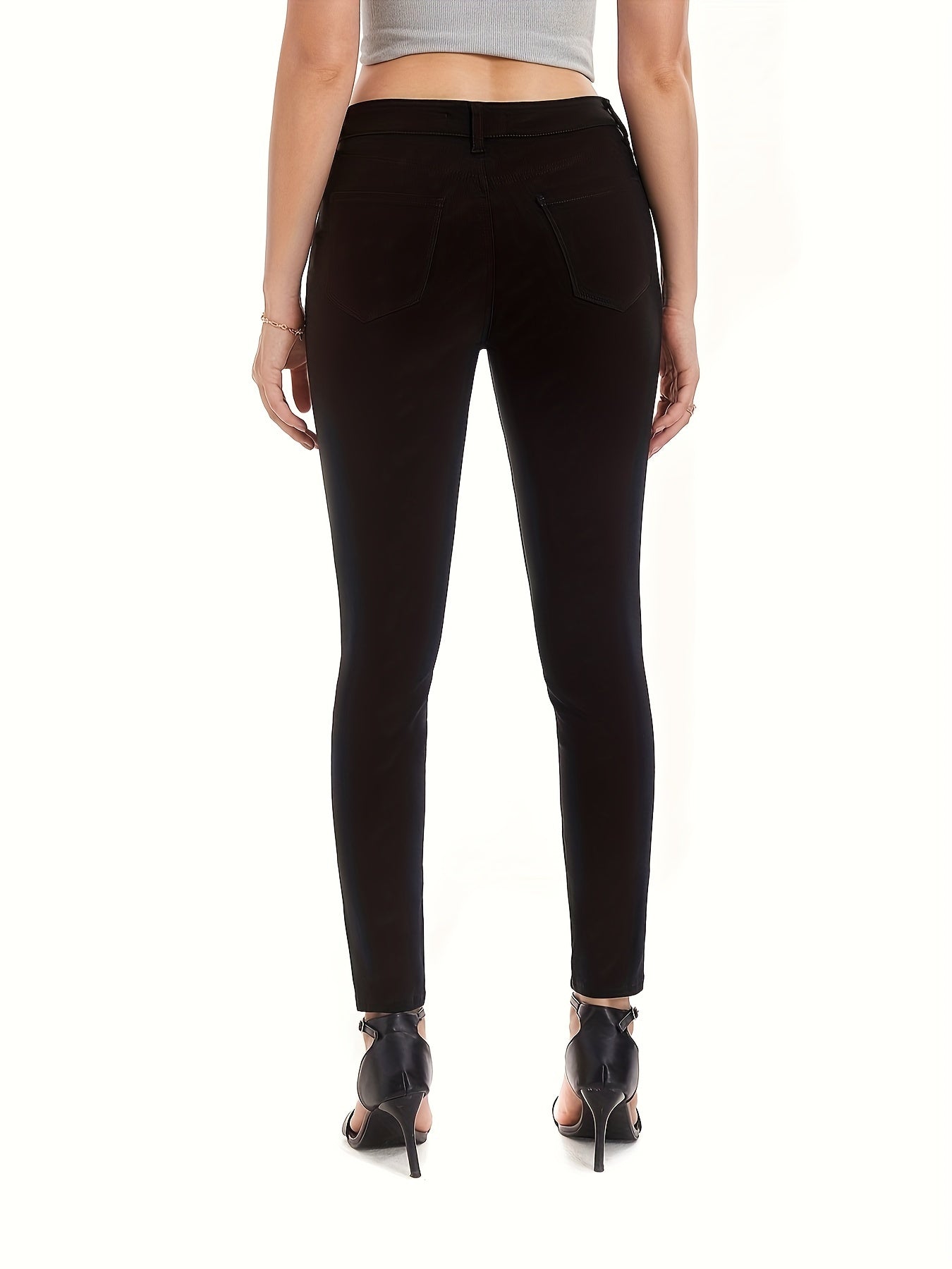  Button Fly High Rise Skinny Jeans