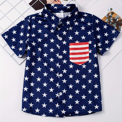 Boys Stars Element Shirts With Pocket Short Sleeve Comfy Stretchy Kids Tops