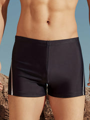 Solid Nylon Men's Boxer Sports Swimming Trunks for Beach Surfing