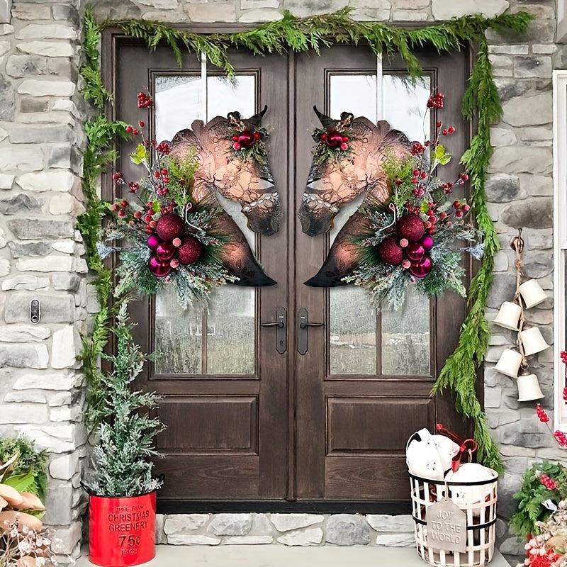 Flower Horse Christmas Wreath Holiday Decoration Room Decoration