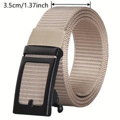 Men's Automatic Buckle Canvas Belt Inner Wear Casual Cargo Pants Belt