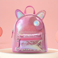 Sequin Ears Bow Backpack For Boys Girls Waterproof Lightweight Small Bag