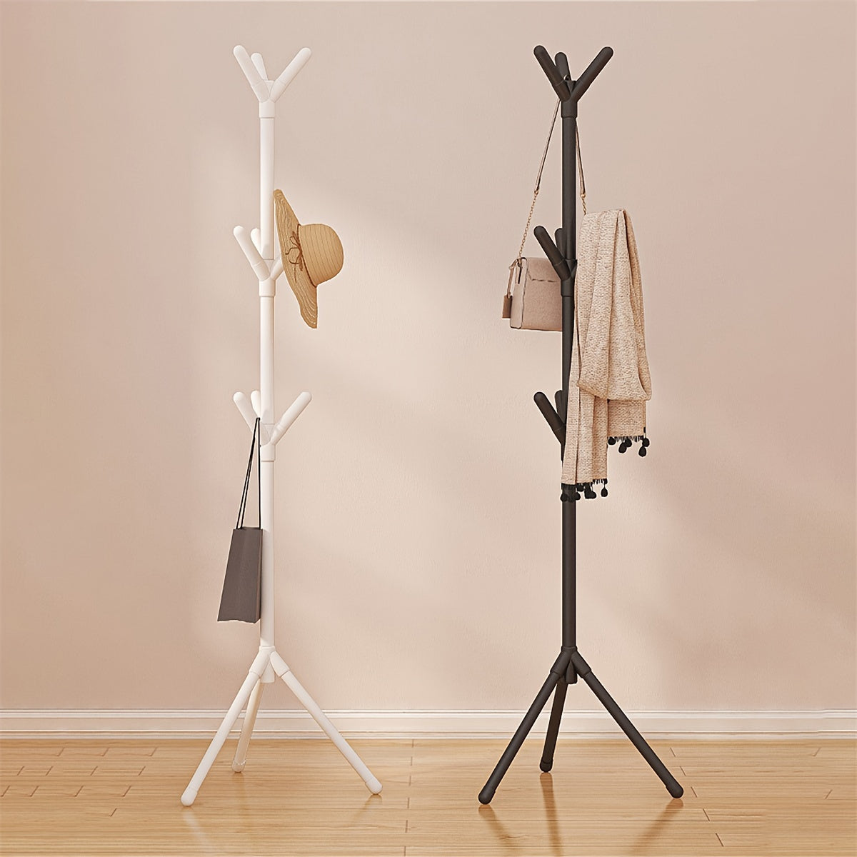 Easy Assemble Freestanding Coat Rack Iron Bedroom Hallway Creative Vertical
