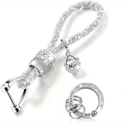 Crystal Bling Car Keychain For Women Rhinestone Keychain Ring
