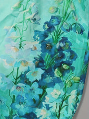 Floral Print Straight Leg Pants With Pockets