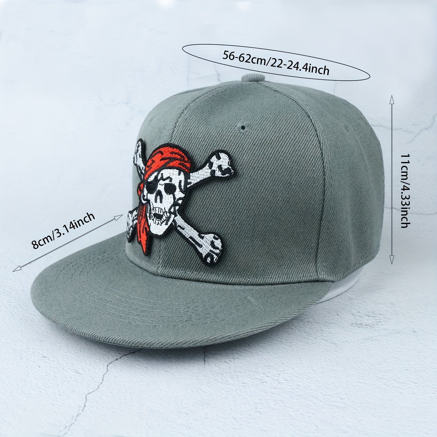 Skull Embroidery Hip Hop Cap Pirate Skull Adjustable Snapback Hat