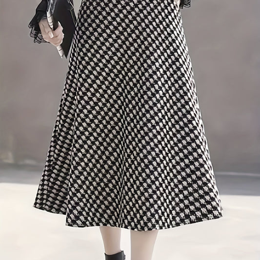  Allover Print High Rise A-line Maxi Skirt With Pockets