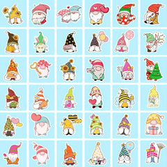 50pcs Gnome Stickers Vinyl Waterproof Decals for Water Bottle Laptop Phone