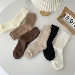 6 Pairs Comfy & Warm Women's Mid Tube Socks