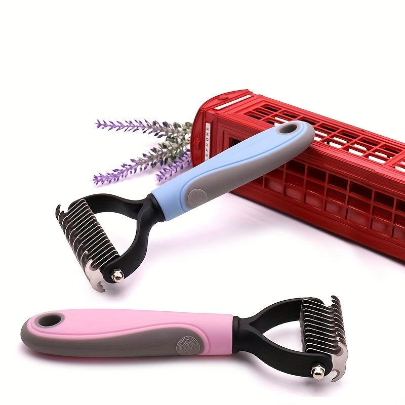 Double Sided Fur Knot Cutter & Hair Removal Comb for Pet Grooming