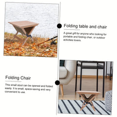 Portable Folding Wooden Stool For Outdoor Camping Picnic