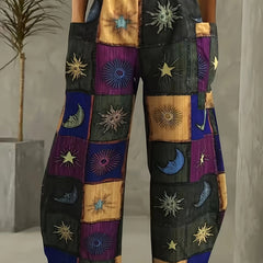  Boho Pants Women's High Rise Wide Leg Trousers With Pockets