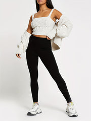 High Waist Solid Yoga Leggings Slim Fitness Pants