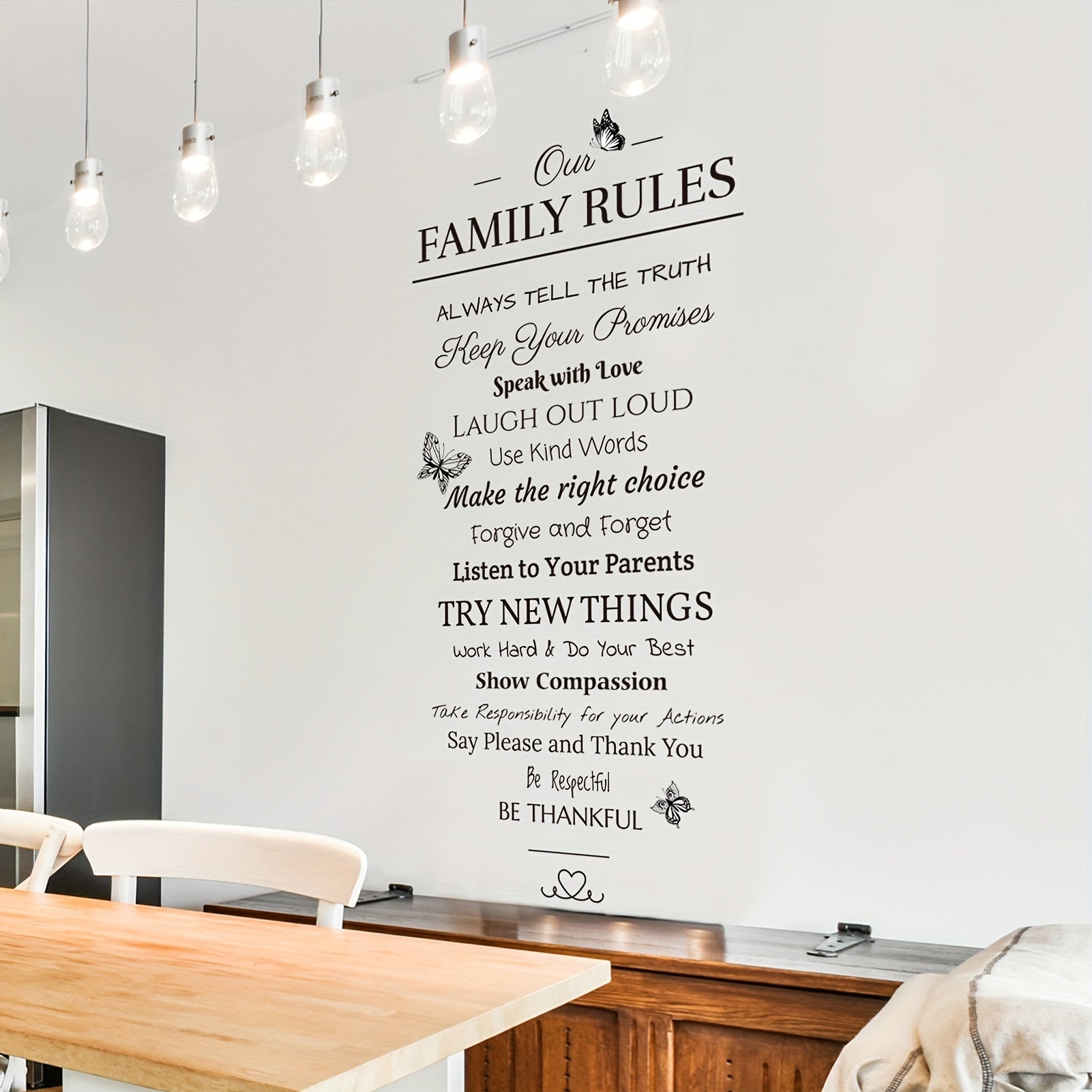 Family Rules Decorative Pattern Wall Stickers