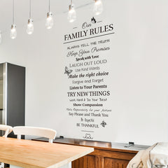 Family Rules Decorative Pattern Wall Stickers