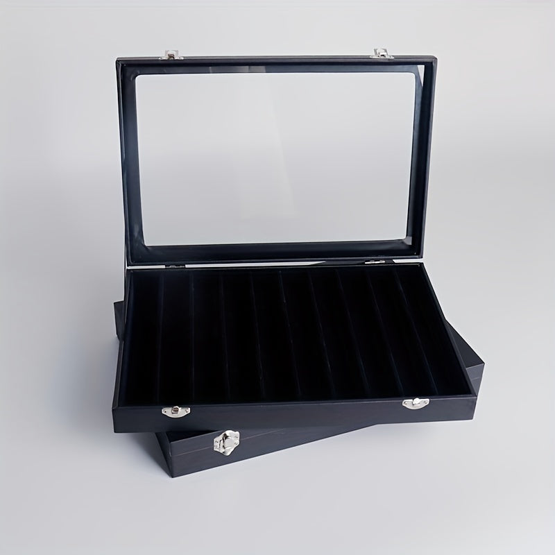 PU Leather Jewelry Box Display Tray 8 10 Grids Necklaces Bracelets Organizer