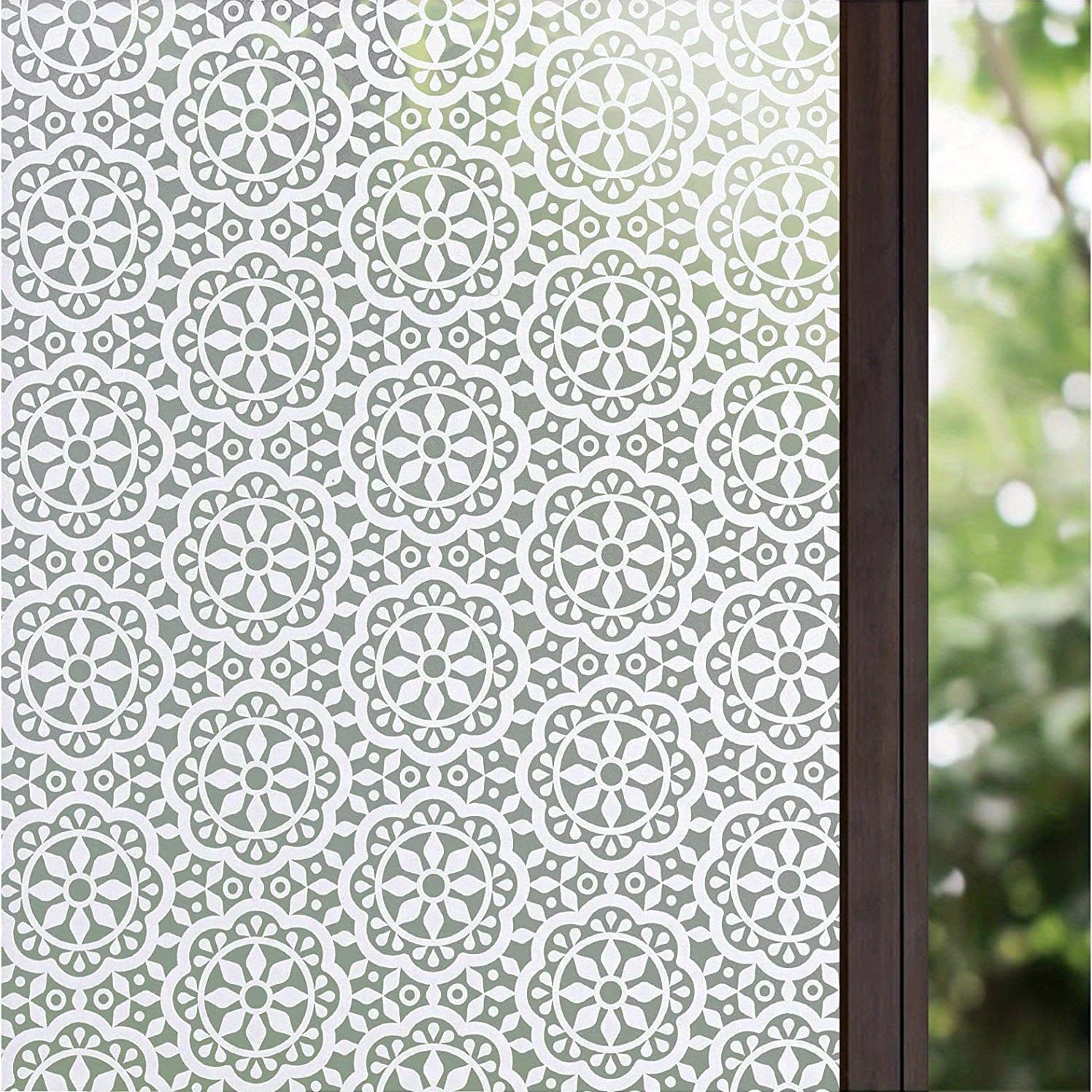 Decorative Privacy Window Film Static Cling Vinyl Anti UV Stained Glass Effect