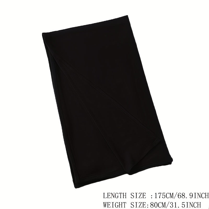 Long Hijab Solid Scarf Elastic Turban Large Shawl Bandana for Women