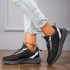 Women's Shockproof Lace Up Running Shoes Breathable Mesh Outdoor Sneakers