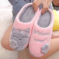 Women's Cat Plush Slippers Soft Sole Slides
