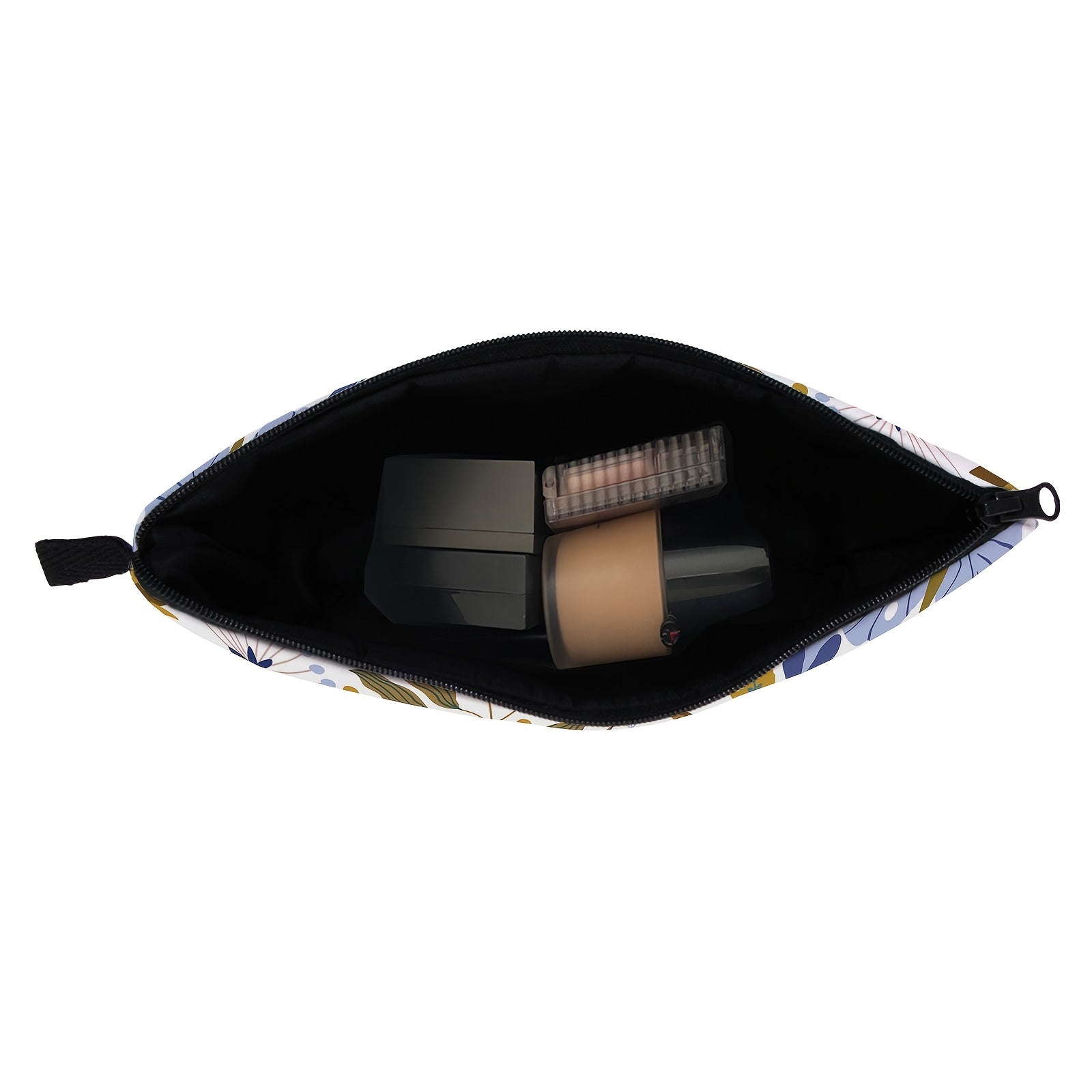 Butterfly Grasses & Flowers Cosmetic Bag Small Roomy Zipper Makeup Pouch