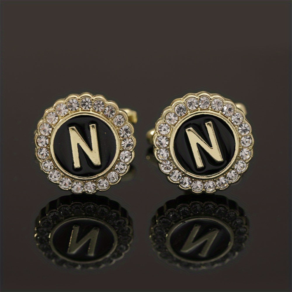 Alloy Button Cufflinks Rhinestone Wedding Suit Accessories