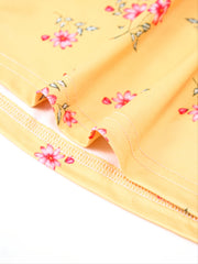 Soft Pajama Set Flower Print Tops & Pants Women's Loungewear