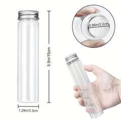 10pcs 115ml Clear Plastic Test Tubes With Caps