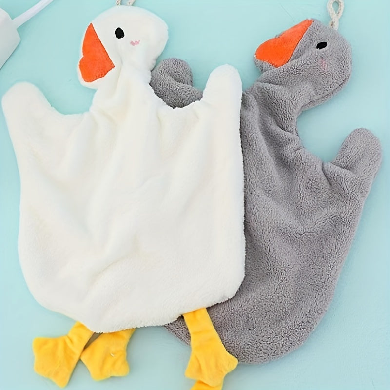 Microfiber Goose Pattern Hanging Towel Quick Drying Soft Absorbent with Loop